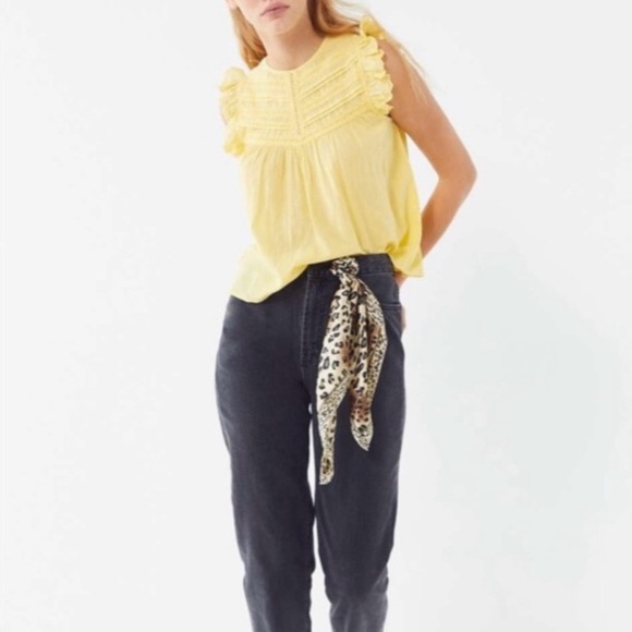 UO Willa Sleeveless Ruffle Babydoll Top Size Large - Picture 3 of 11